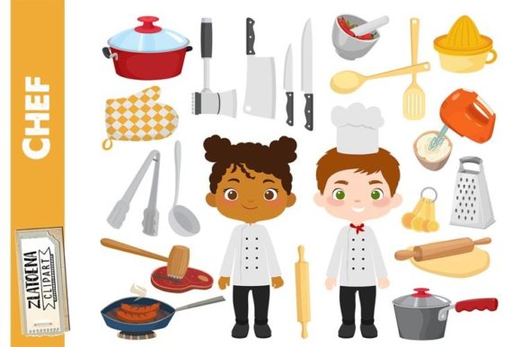 Download Chef Clipart Cooking Illustration Bundle - Clipart Collection