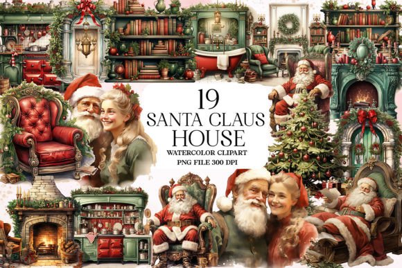 Download Santa Claus House Sublimation Clipart - Clipart Collection