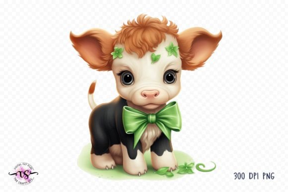 Download Cute St Patrick's Day Baby Cow Clipart - Clipart Collection