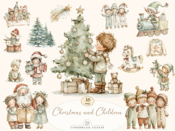 Download 36 PNG Christmas and Children Clipart - Clipart Collection