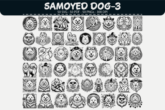Download Samoyed Dog Vector Clipart – 50 Designs - Clipart Collection