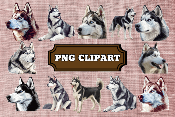 Download Siberian Husky Dog Clipart Bundle - Clipart Collection