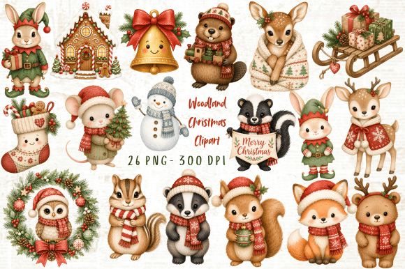 Download Woodland Christmas Clipart PNG - Clipart Collection