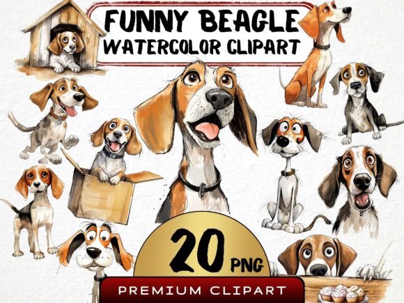 Download Funny Beagle Dog Clipart Bundle - Clipart Collection