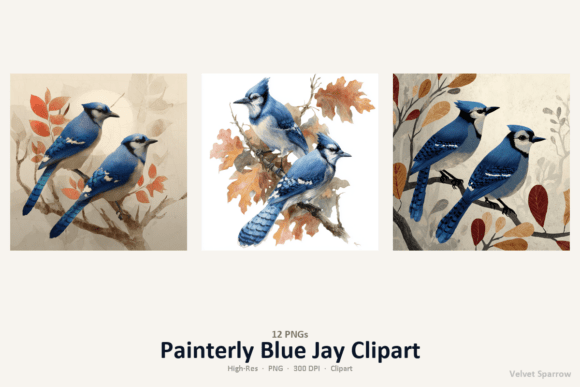 Download Painterly Blue Jay Clipart - Paint Collection