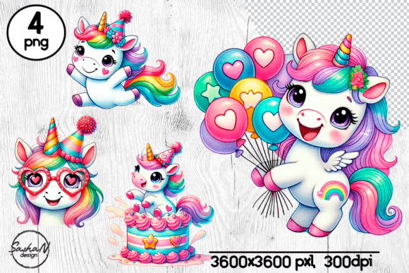 Download Cute Unicorn Clipart, Birthday Clipart - Clipart Collection