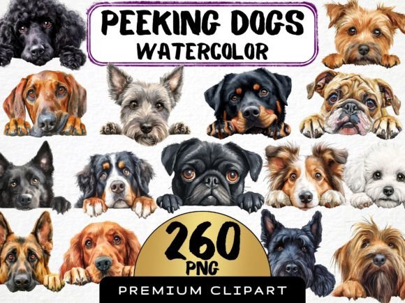 Download Peeking Dog Breed Clipart Bundle - Clipart Collection