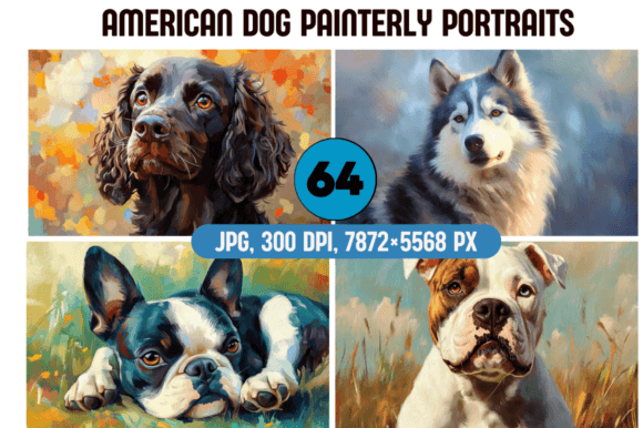 Download American Dogs Painterly Portraits - Paint Collection