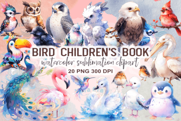 Download Bird Children's Book Watercolor Clipart - Clipart Collection
